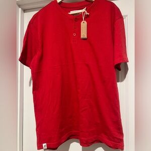 Kangol Vibrant Red Henley Shirt nwt
